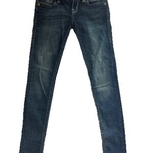 Rock Revival Womens Jeans Posey Skinny Size 26 Thick Stitch Flap Pocket